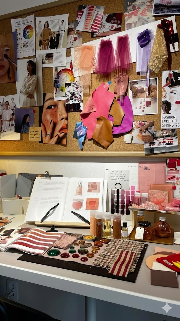 Merchandiser's workbench — moodboard, swatches, and references